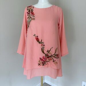 Amirah Pink Embellished Embroidered Tunic